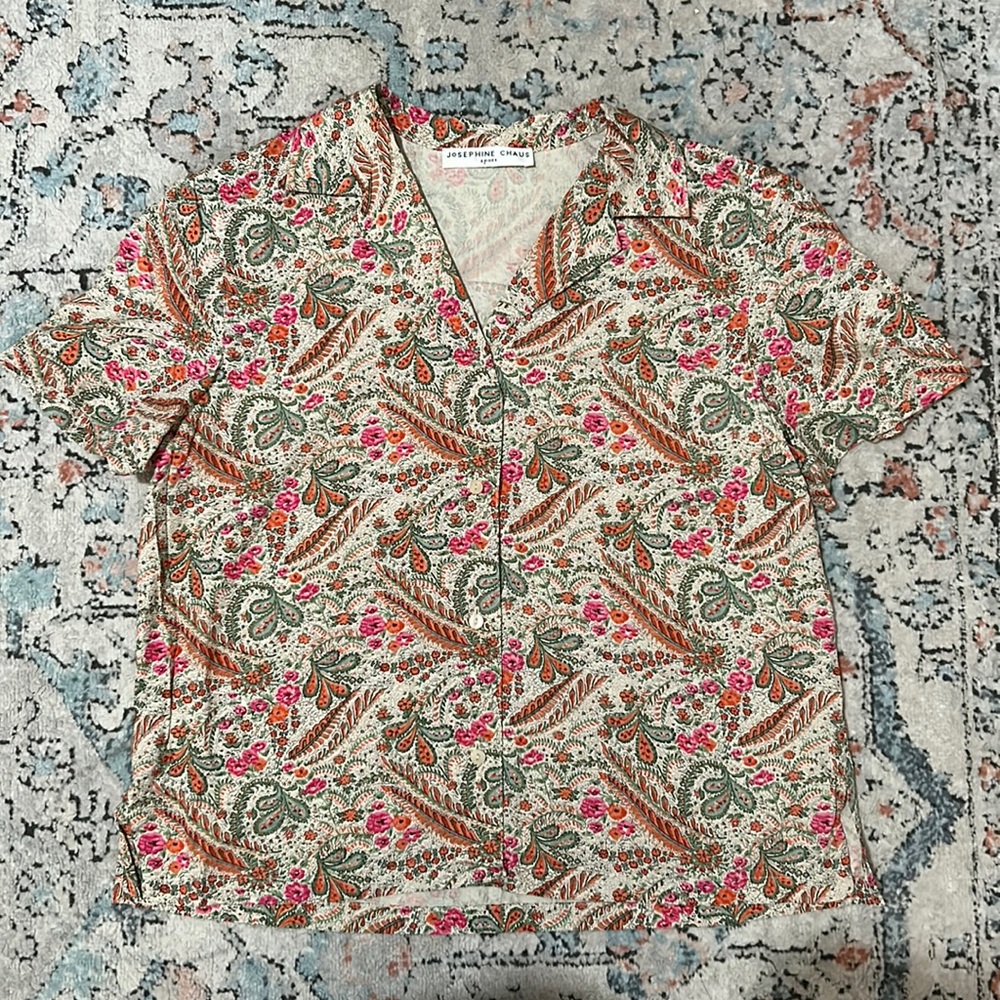 Josephine Chaus Floral Button Down - M